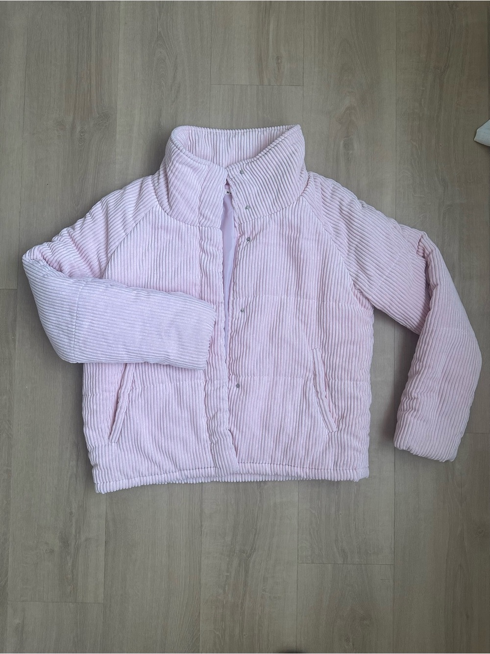 Pink Corduroy Puffer Jacket – Women’s medium